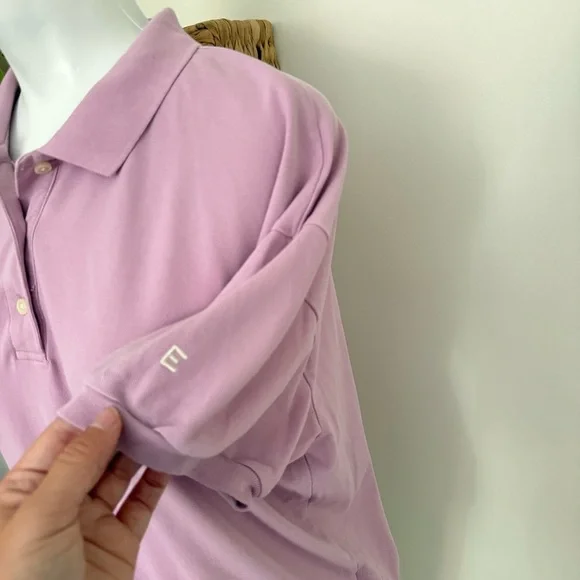 Everlane Organic Cotton Polo Shirt Lavender Purple Collared Top Women’s L - Picture 3 of 9
